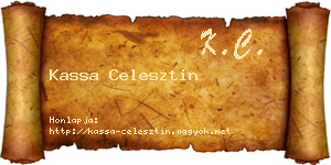 Kassa Celesztin névjegykártya